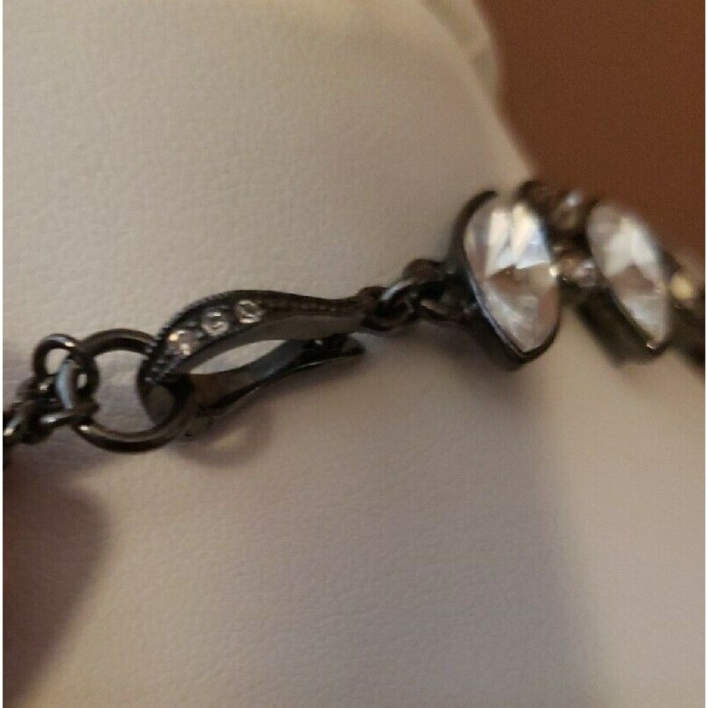 Givenchy Statement Necklace Smoky Grey Clear Rhinestone Faux Pearl Chunky Runway - Picture 6 of 16